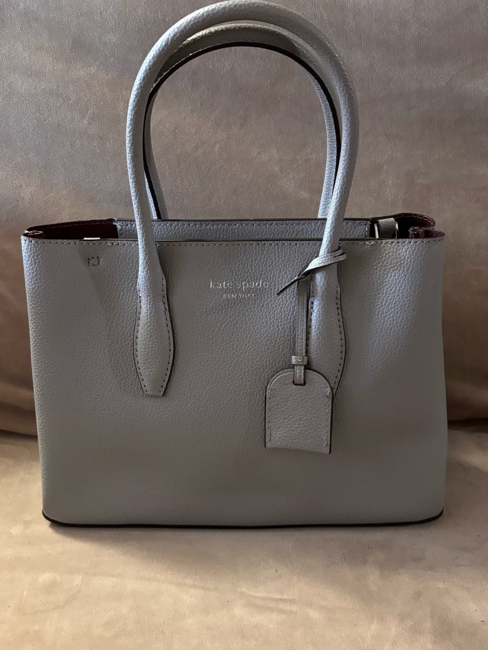 kate spade Gray Pebbled Leather Satchel
